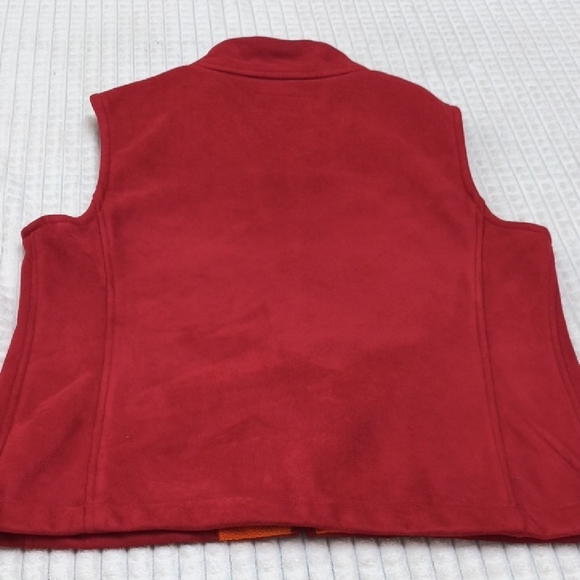 Columbia Red Fleece Vest with Orange Accents - Picture 7 of 14